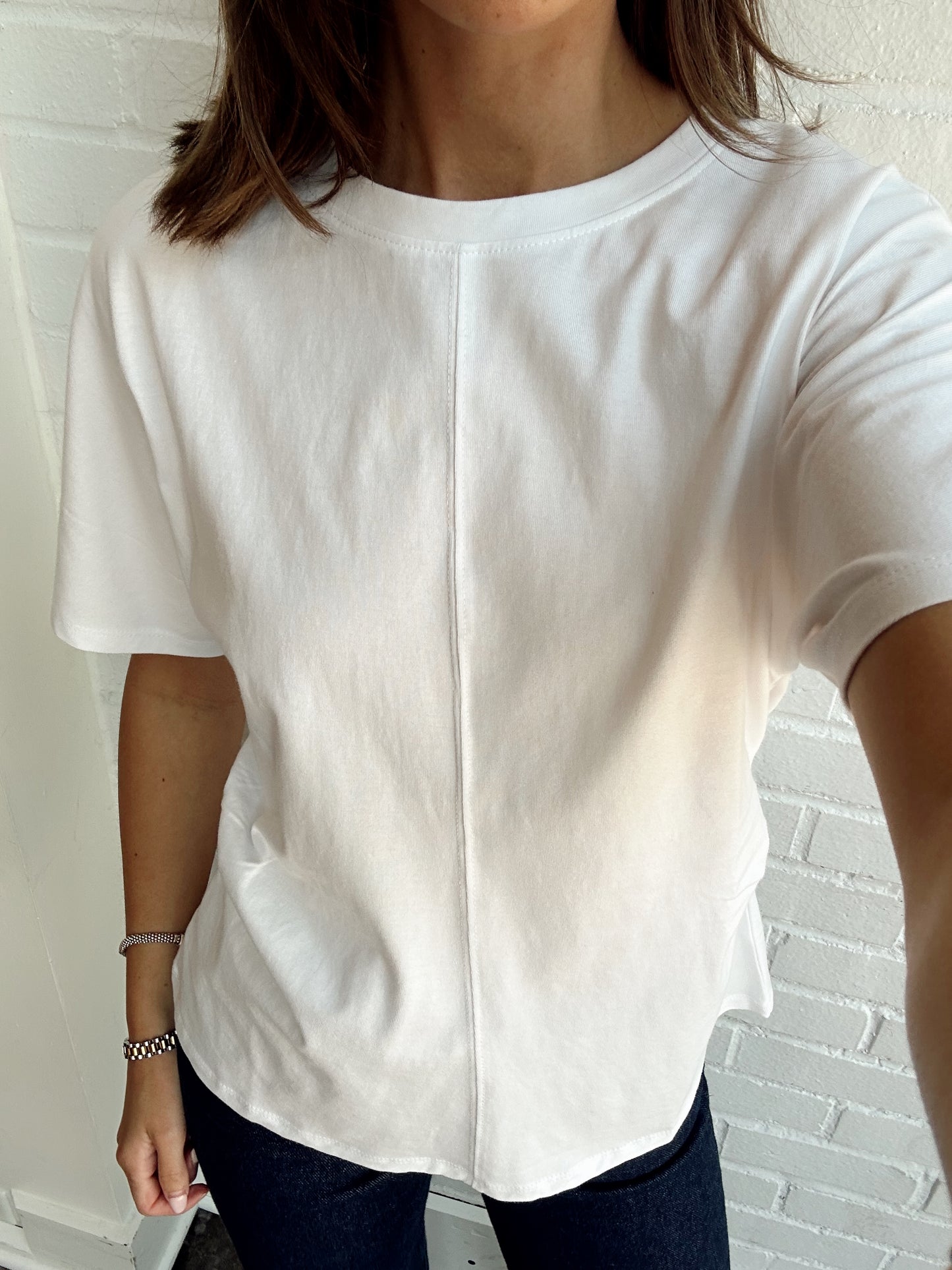 SHIRRED WAIST DOLMAN TEE