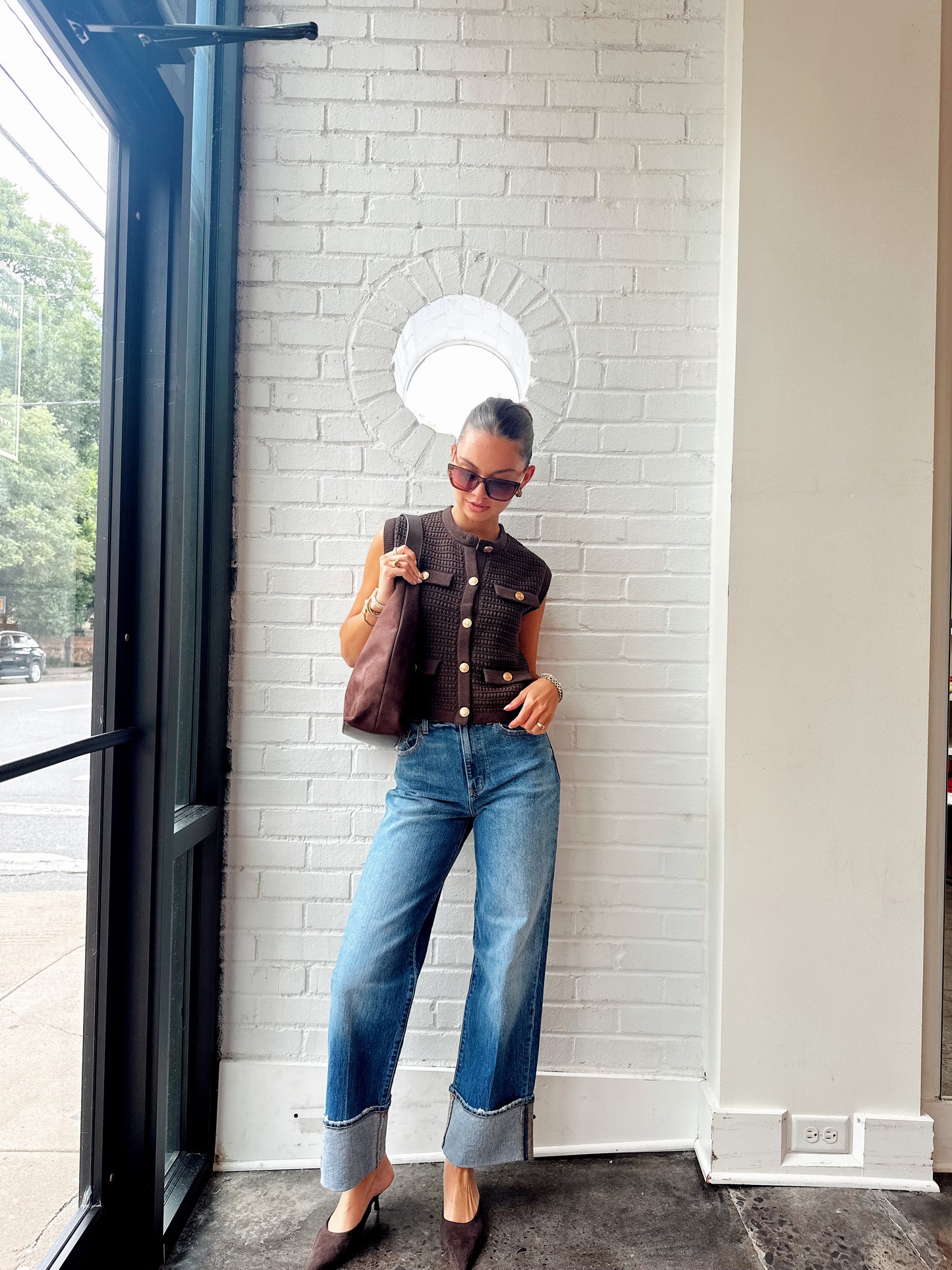 SELENA BUTTON KNIT TOP