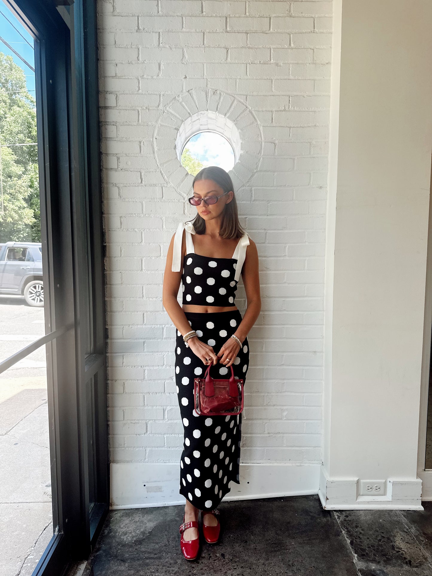 POLKA DOT CROP TOP & SKIRT SET