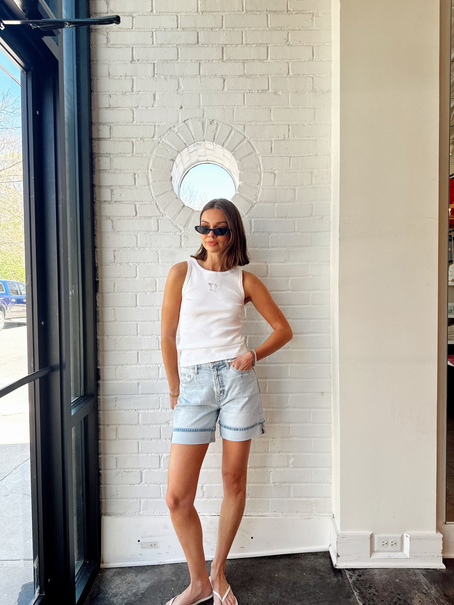 CHEERS! EMBROIDERED RIB TANK