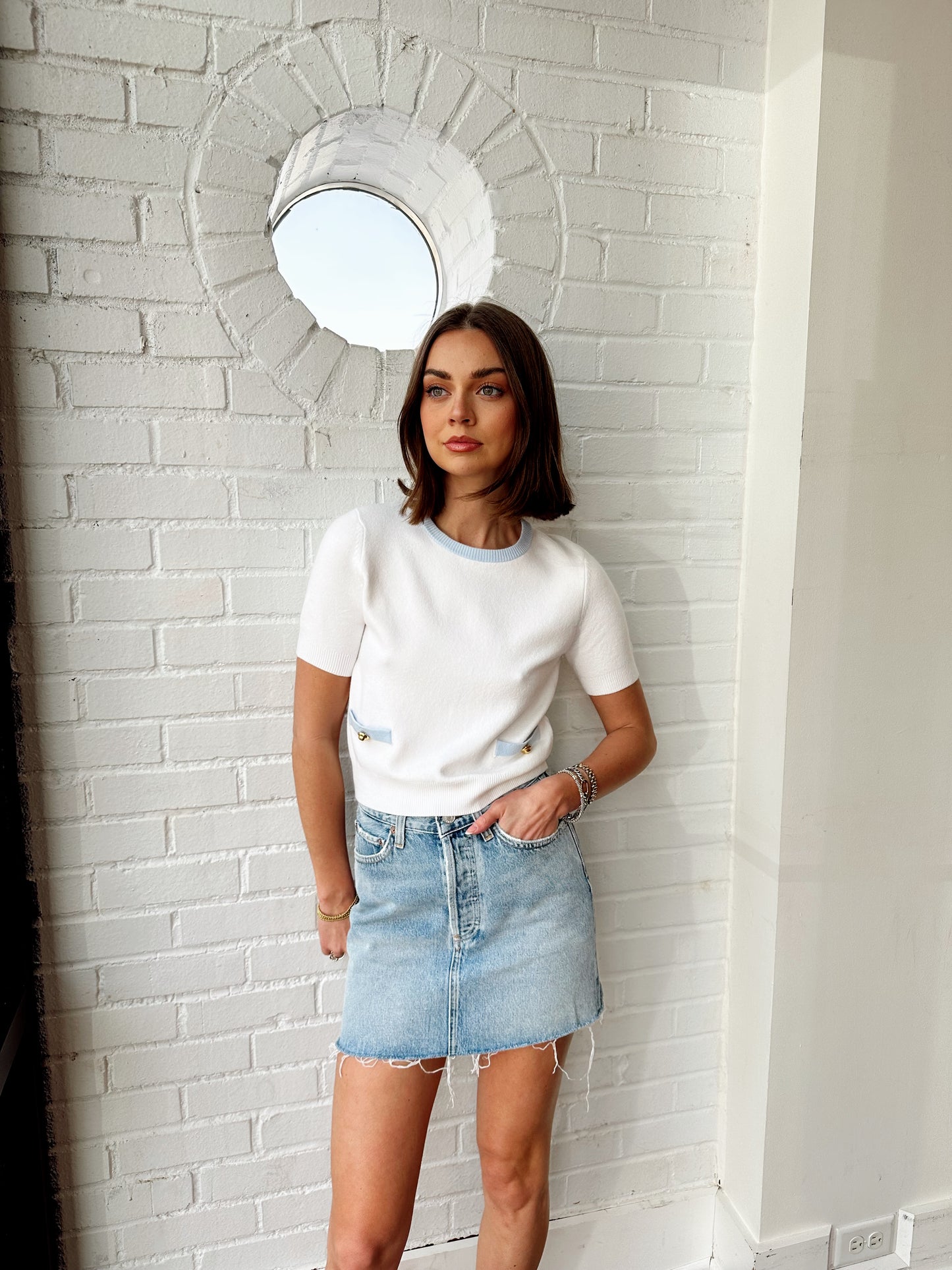 V-WAIST MINI SKIRT - FORCE