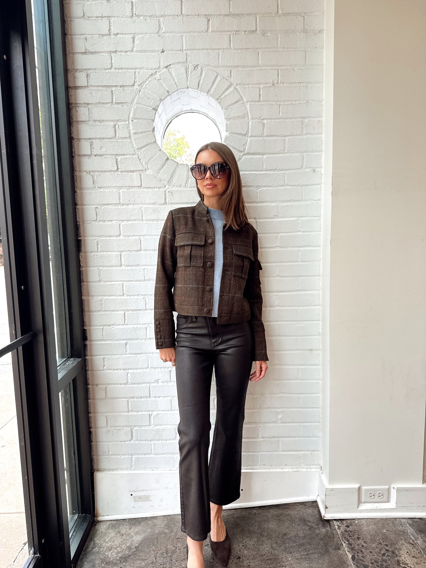 EDEN PLAID MILITARY JACKET