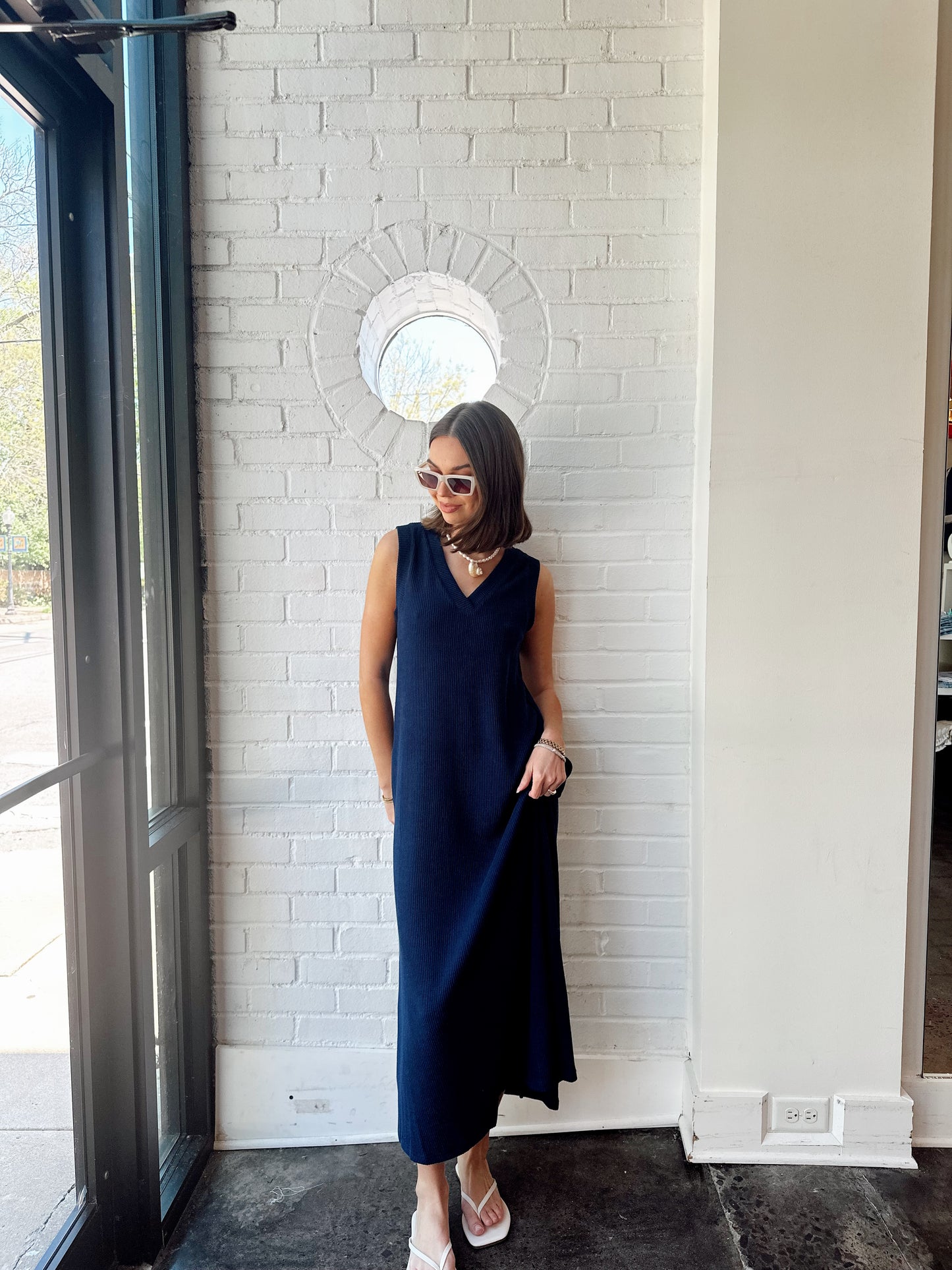 COAST V-NECK RIBBED MAXI