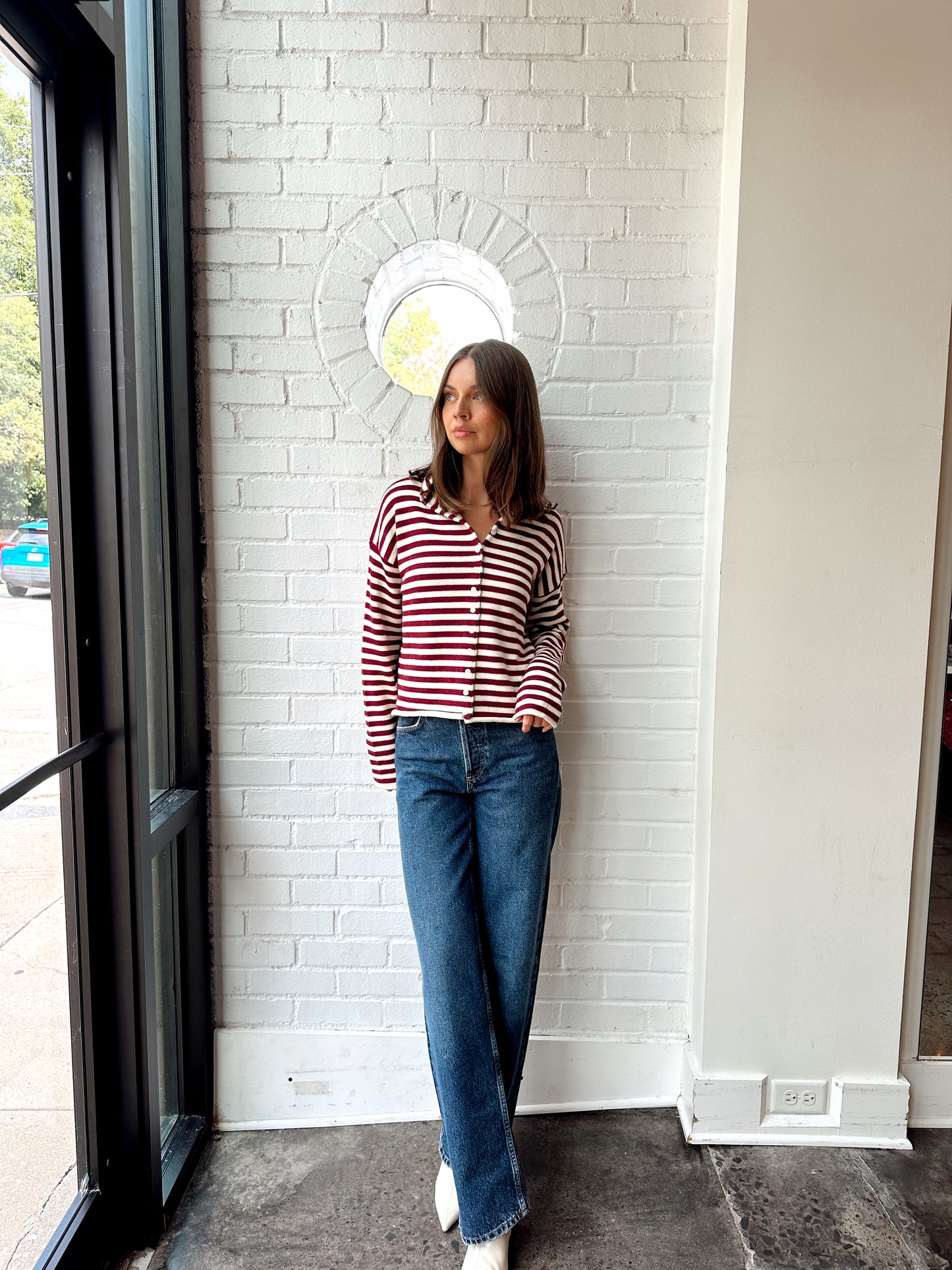 STRIPED CARDIGAN SWEATER