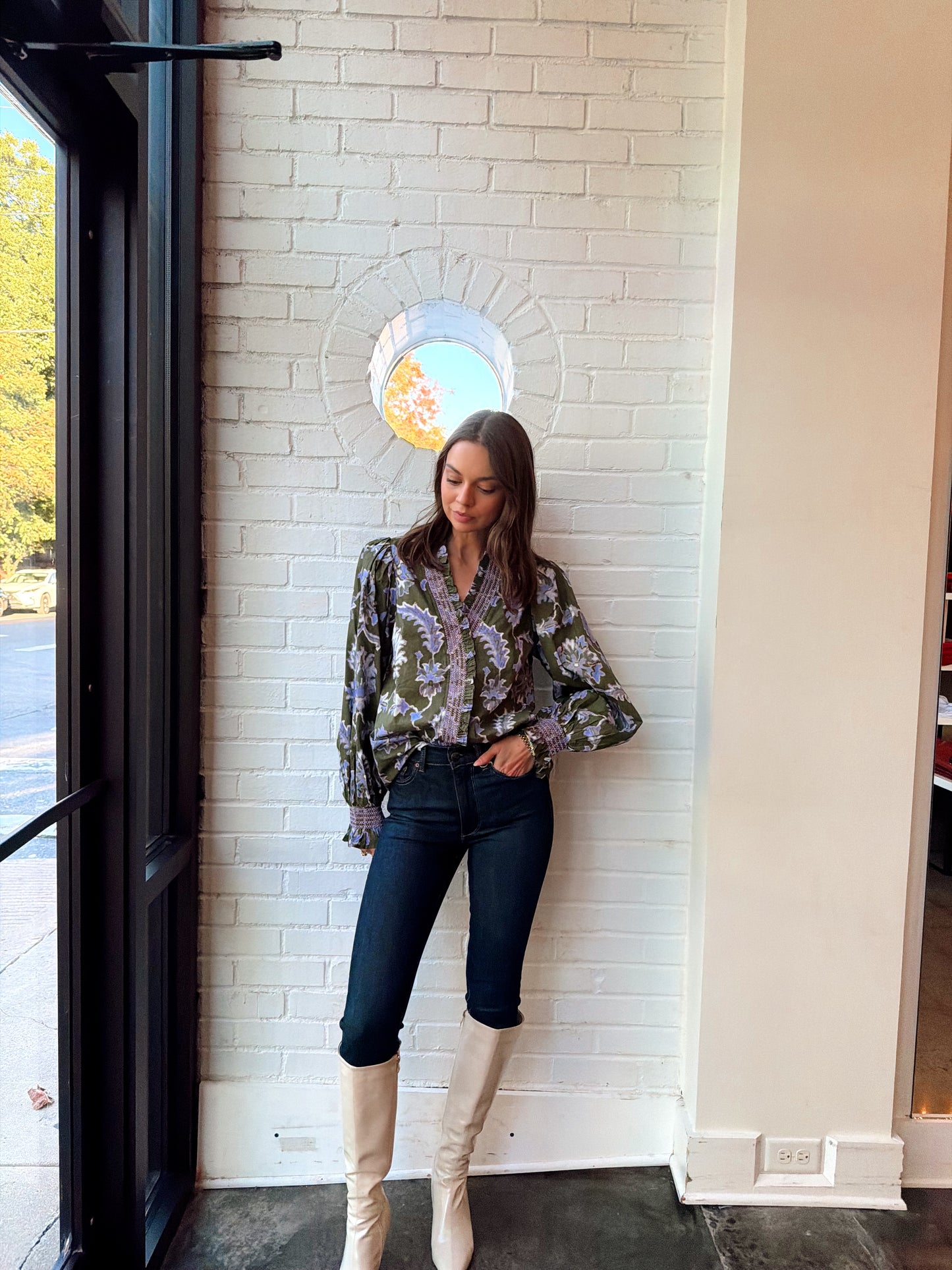 FLORENCIA RUFFLE NECK TOP