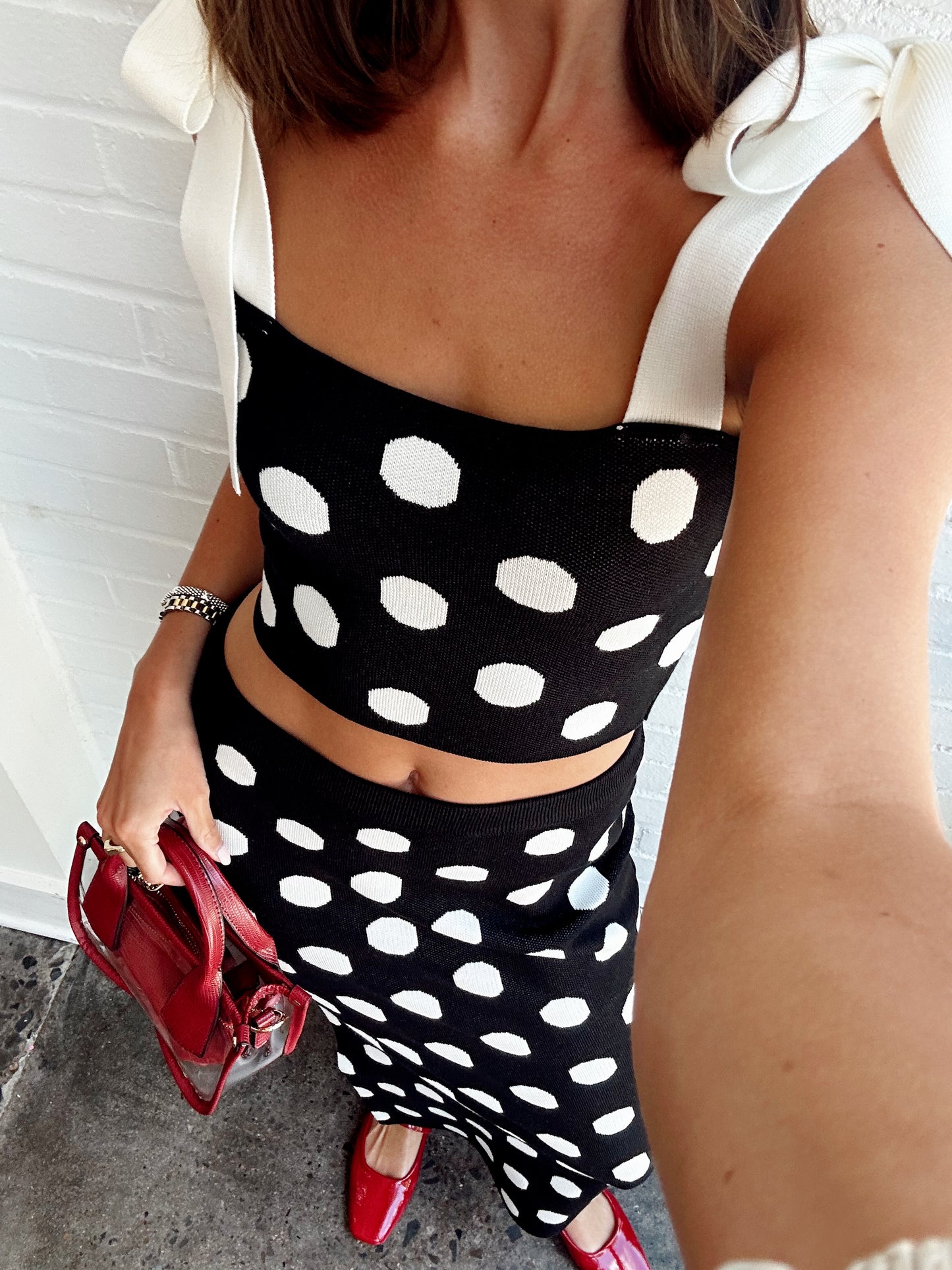 POLKA DOT CROP TOP & SKIRT SET