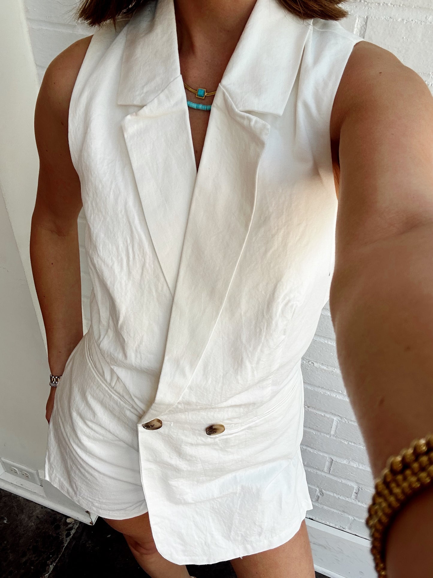 LINEN VEST ROMPER