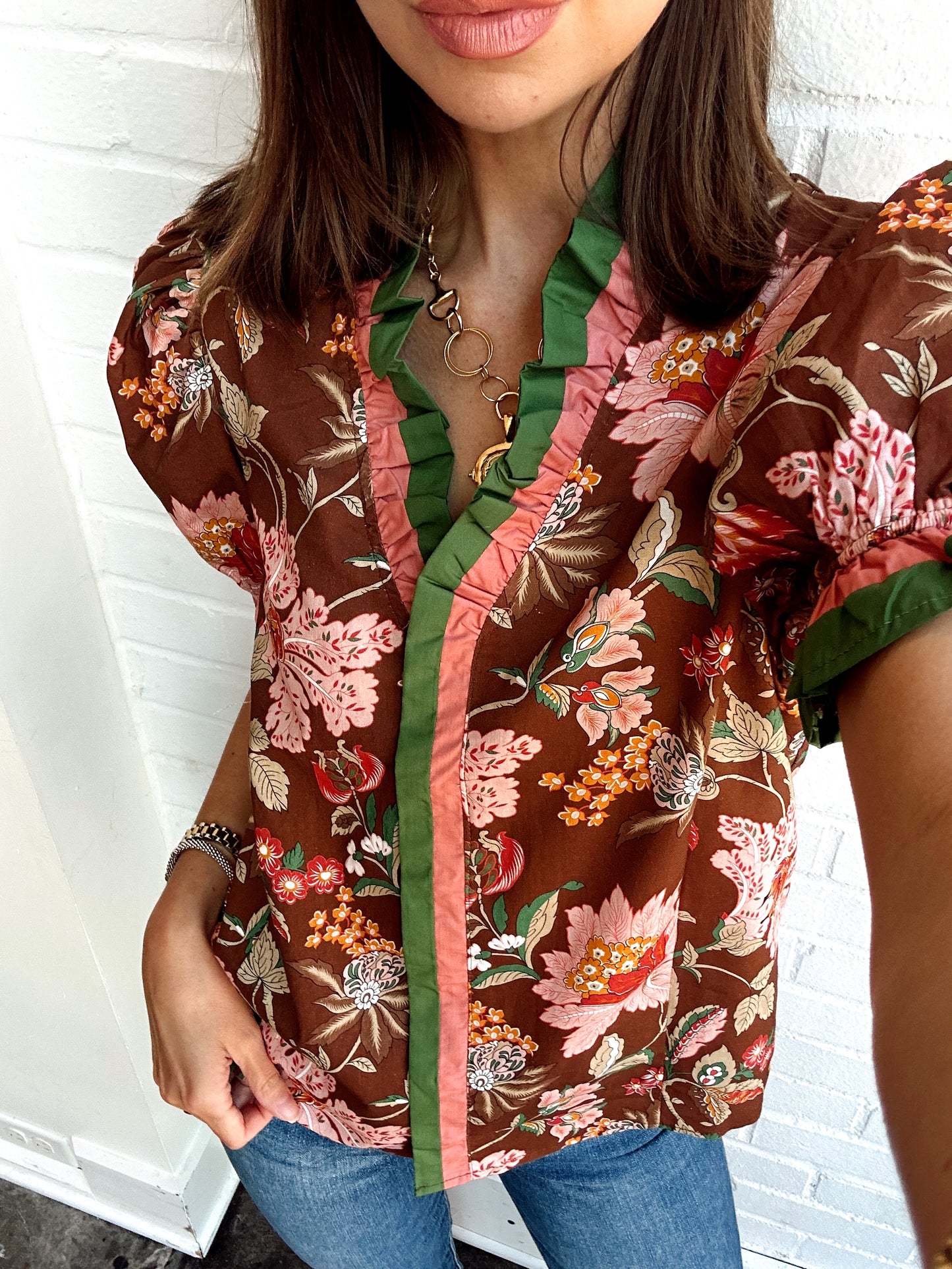 PEGGY FLORAL PUFF SLEEVE BLOUSE