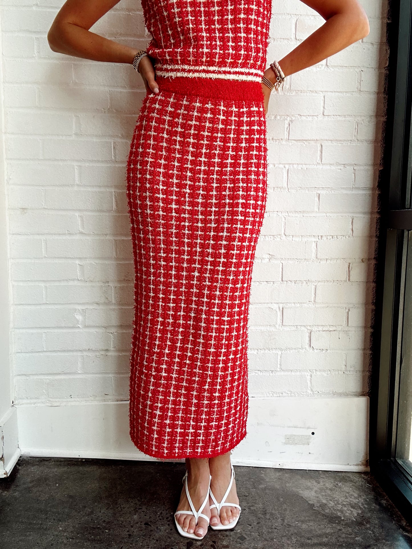 CHECK MAXI SKIRT