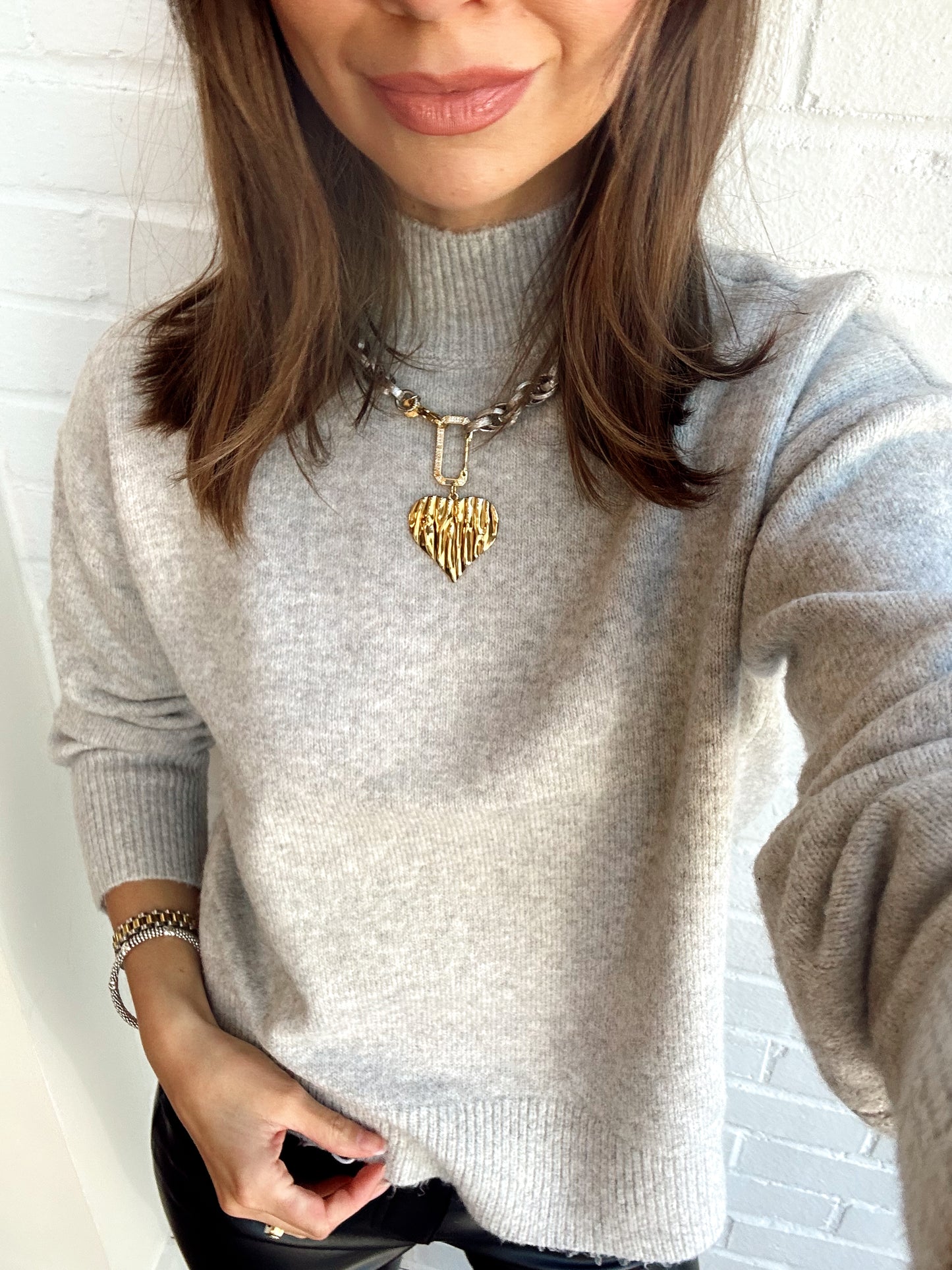DAFFODIL MOCK NECK PULLOVER
