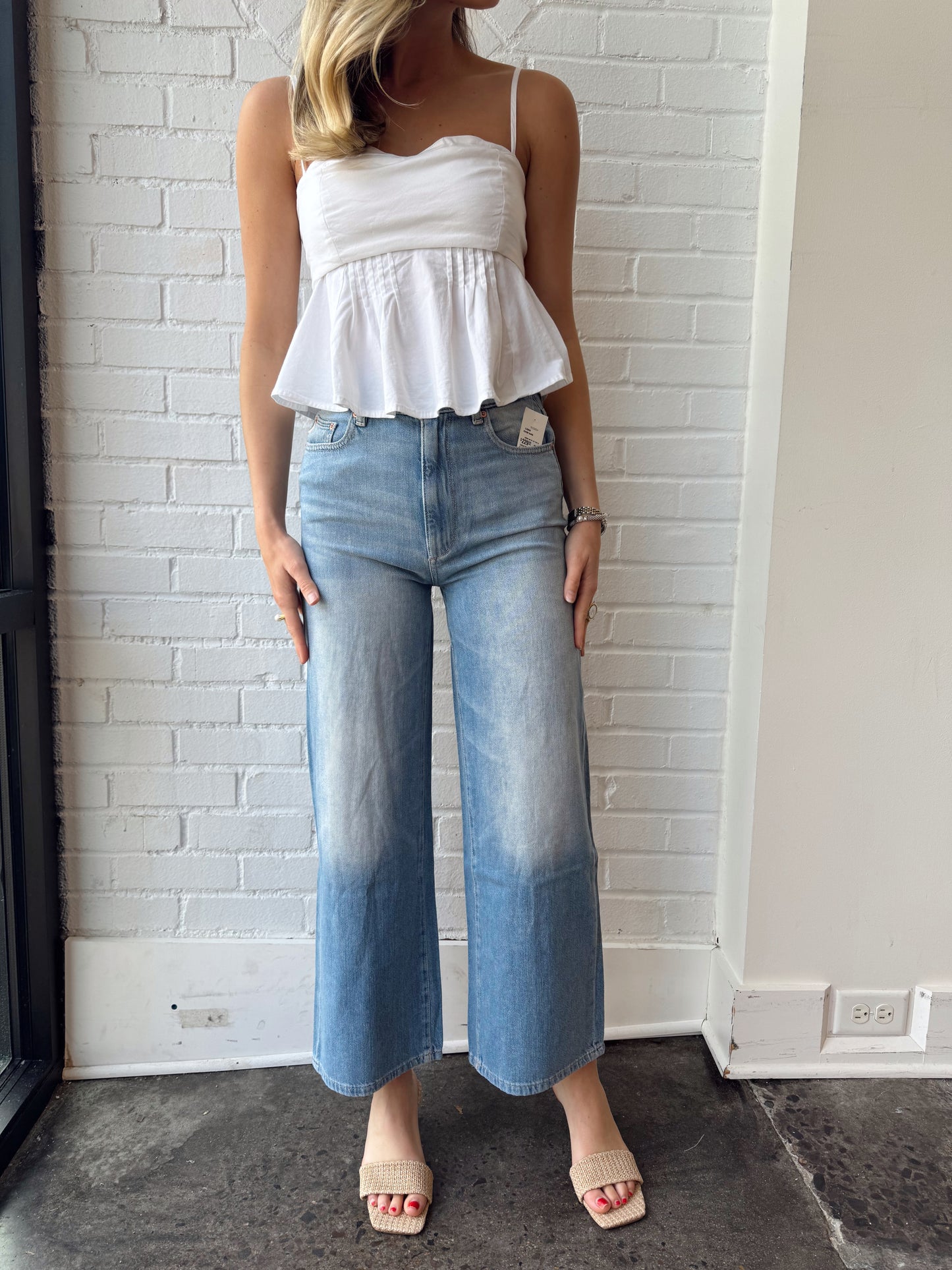 HEPBURN WIDE LEG JEAN - RIVER BANK