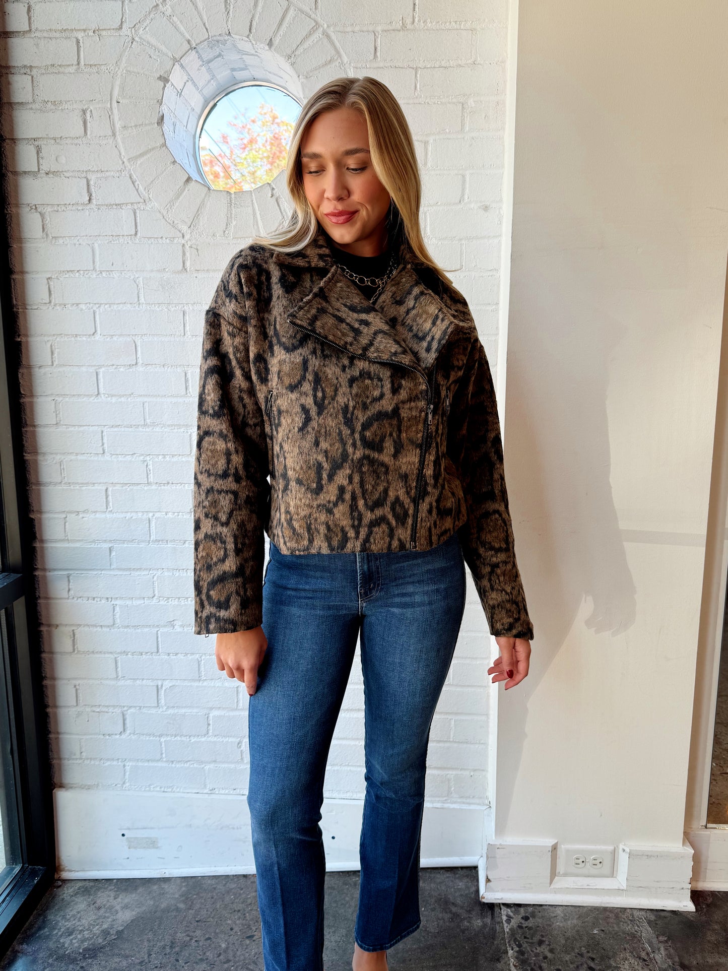 STRADA VEGAN LEOPARD OVERSIZED JACKET