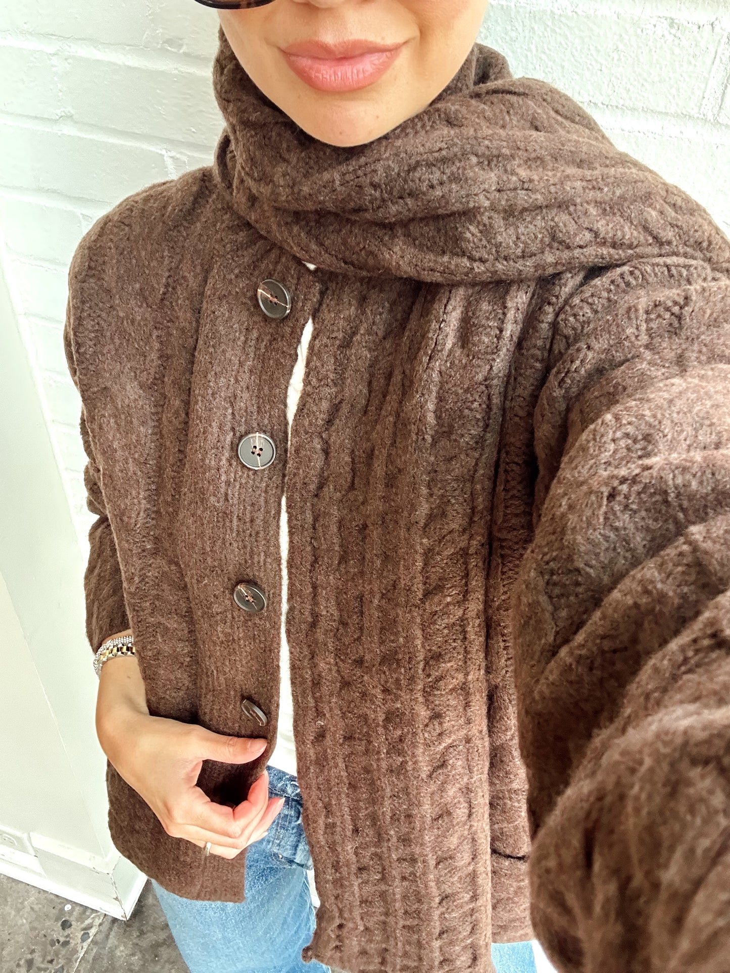 ZAIRE SCARF CARDIGAN