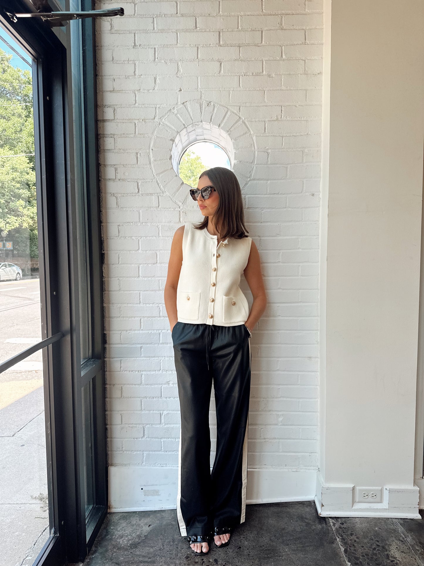 COATED TWILL TRACK PANT