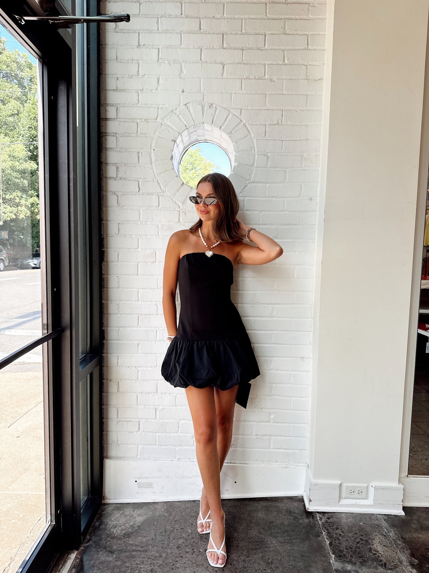 STRAPLESS BUBBLE MINI DRESS