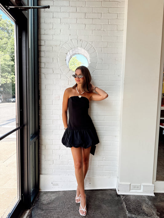 STRAPLESS BUBBLE MINI DRESS