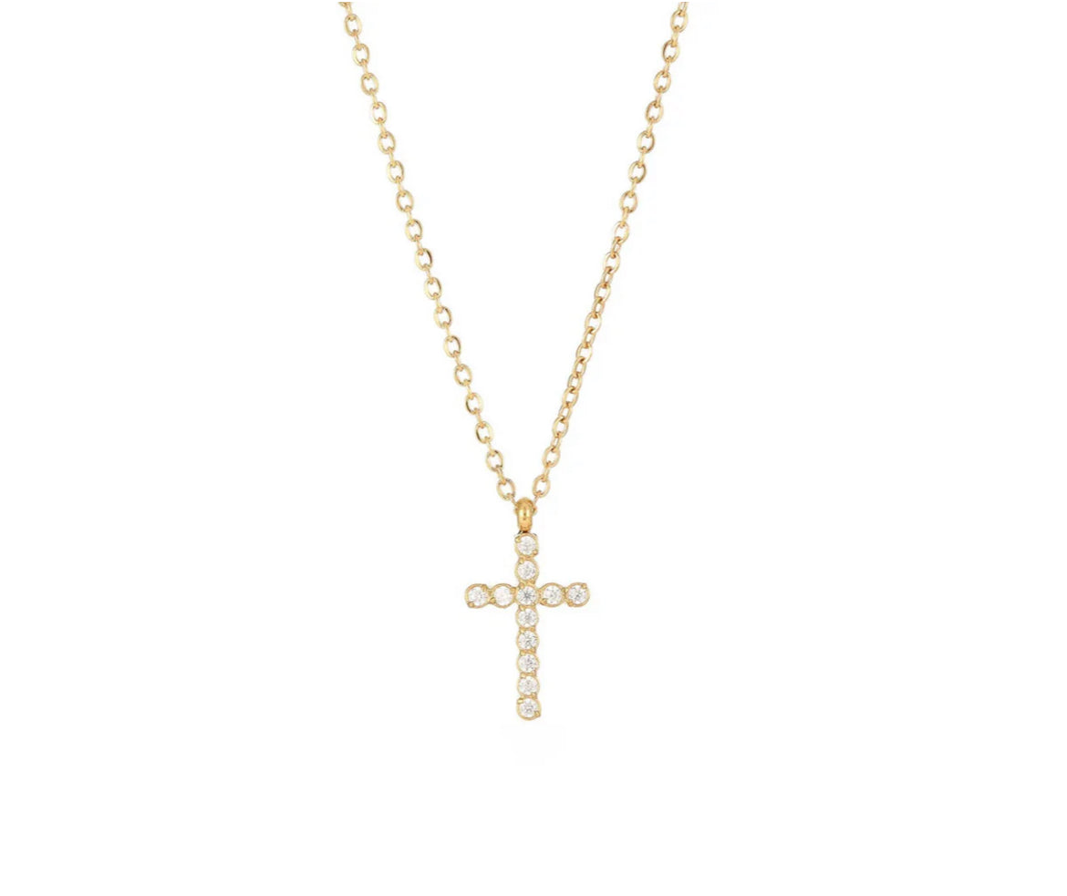 PAVE CROSS NECKLACE