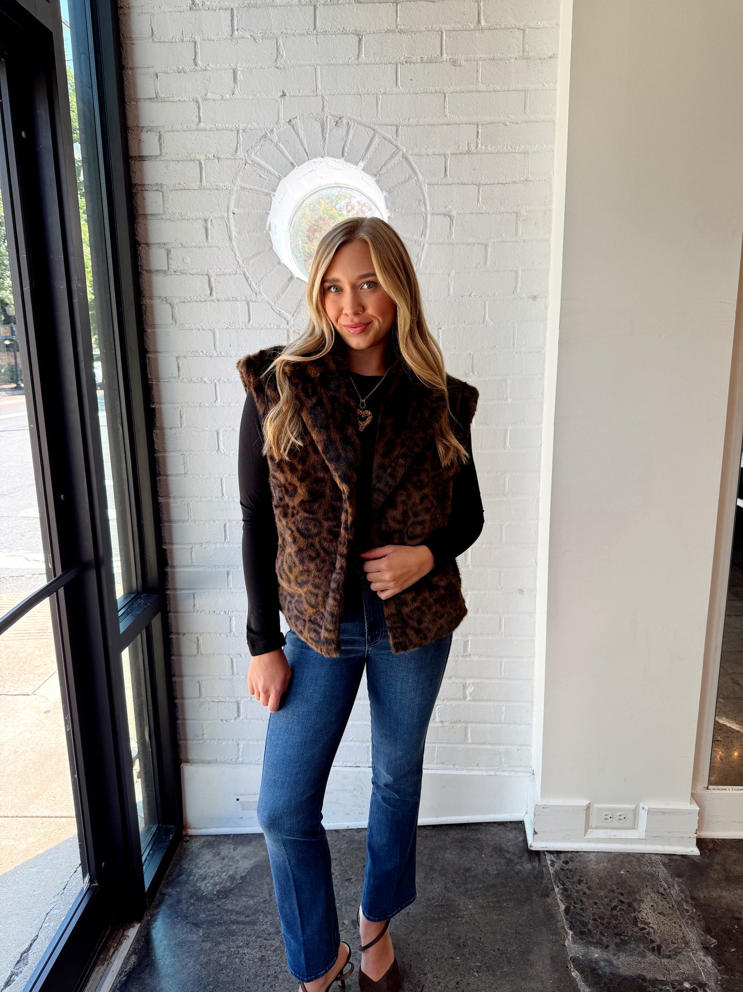 WAVERLY LEOPARD FAUX FUR VEST