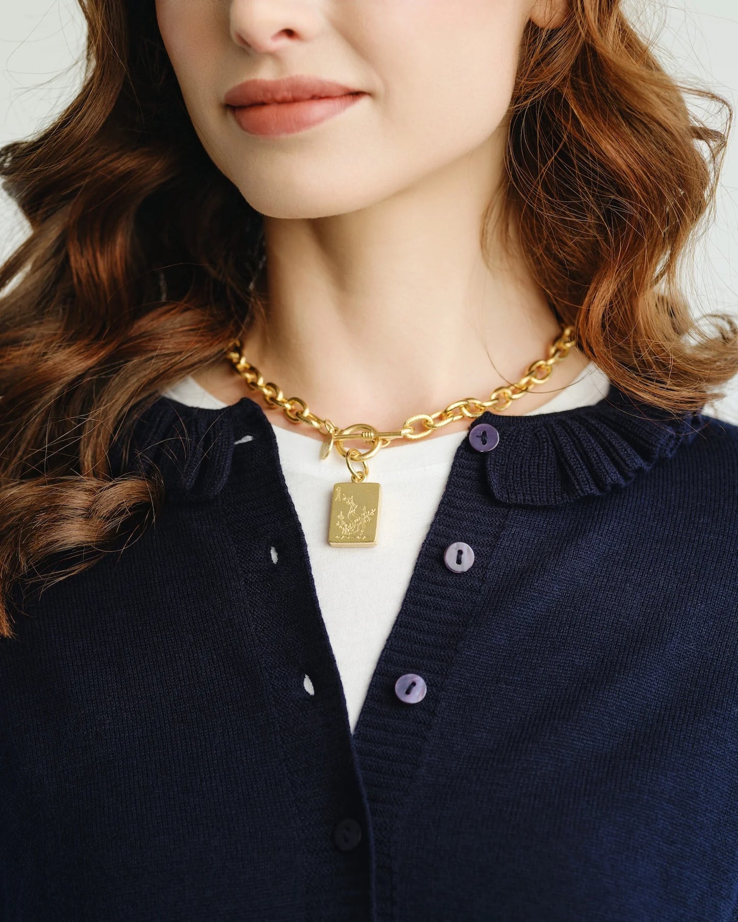 BIRD BAM MAHJONG TILE TOGGLE NECKLACE