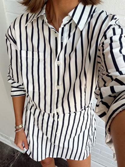 STRIPED SHIRT+SKORT SET