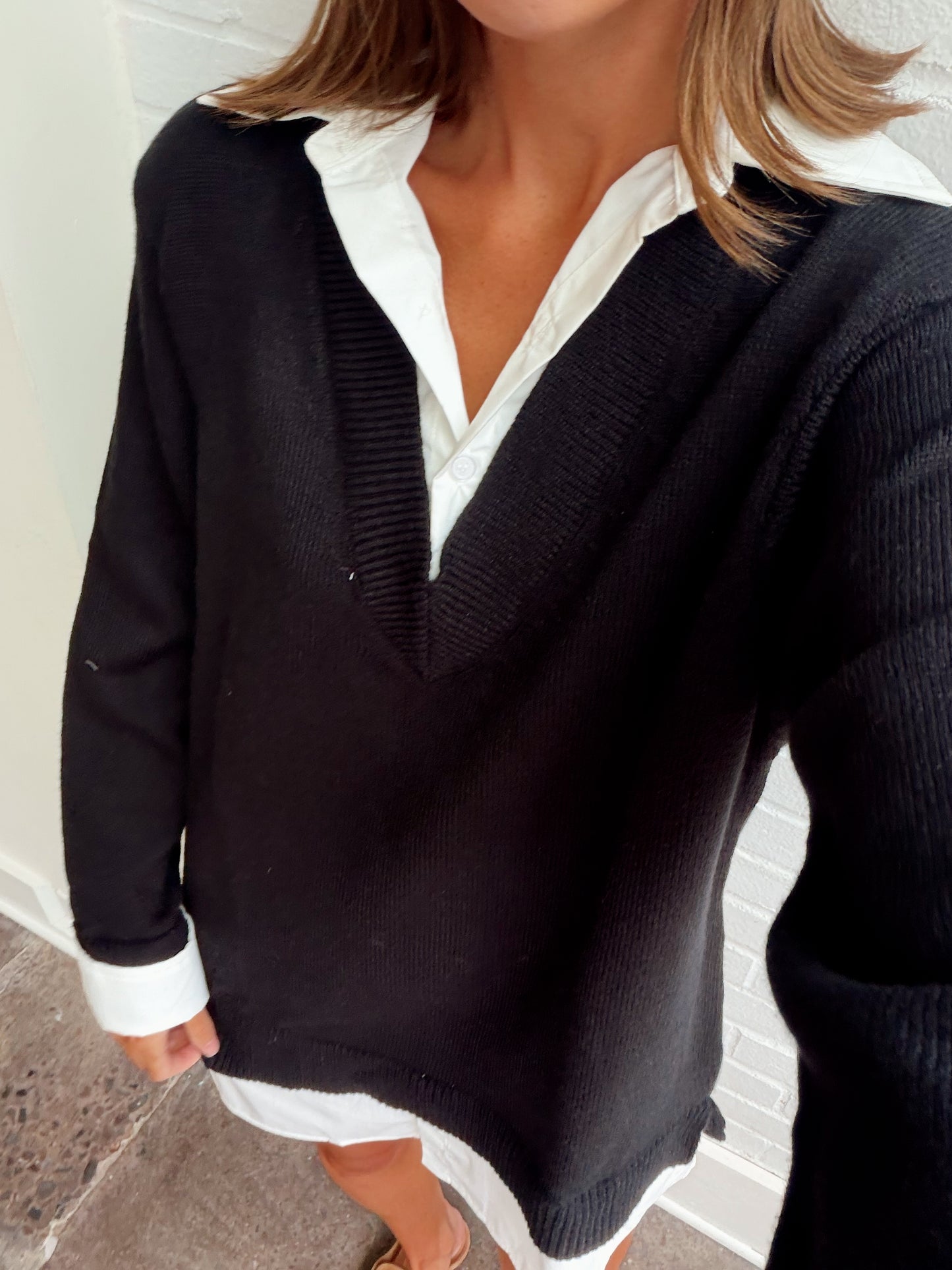 LYLE COLLARED SWEATER DRESS