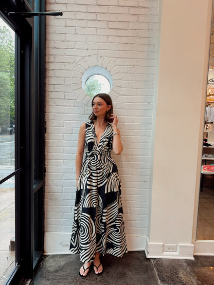 GENEVIEVE DRESS- ONYX WAVES