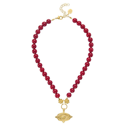 RAZORBACK RED CORAL NECKLACE