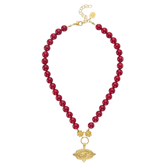 RAZORBACK RED CORAL NECKLACE