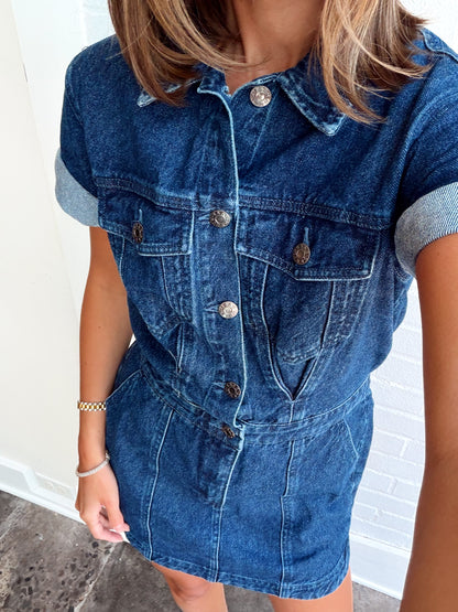 TOPANGA ROLLED SS MINI DRESS