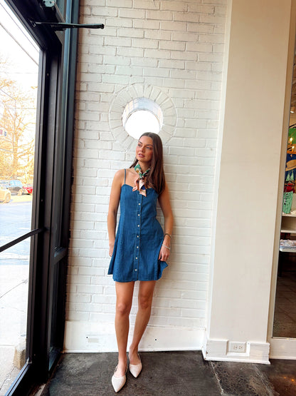 ANGEL EYES DENIM MINI DRESS