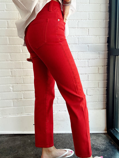CHARLIE HIGH RISE STRAIGT ANKLE JEAN