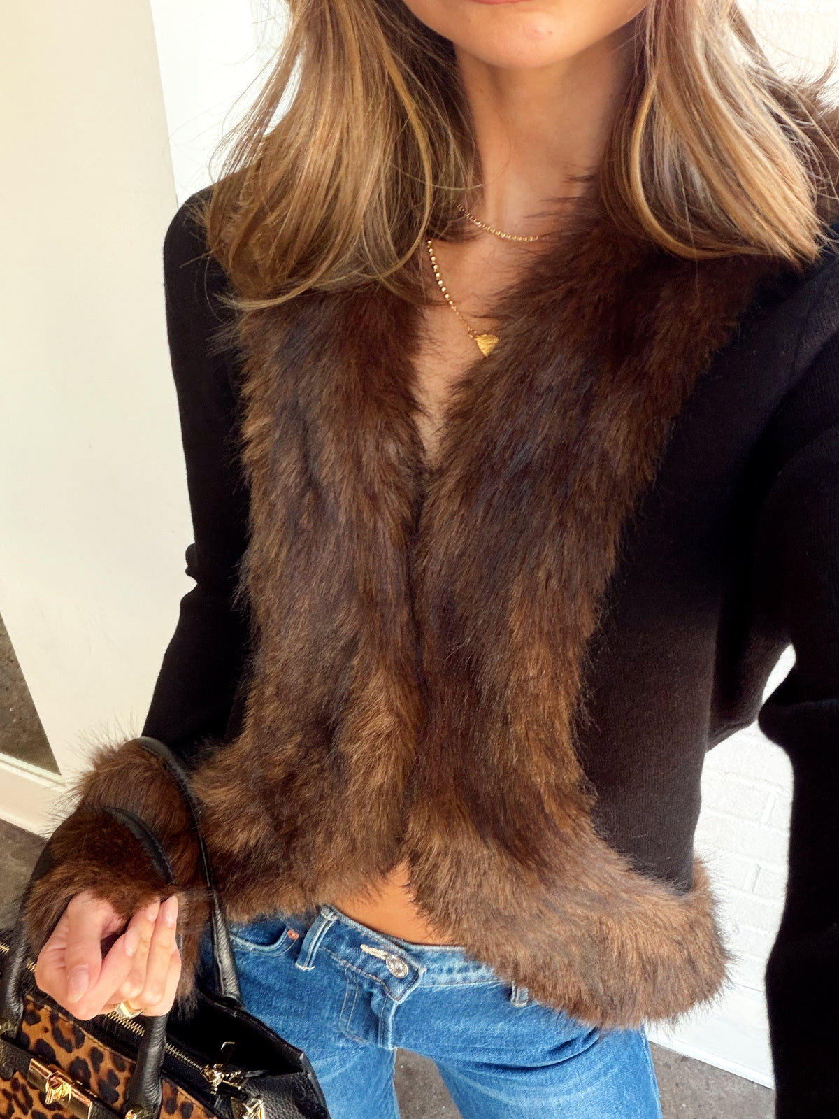 TERRA FAUX FUR CARDIGAN