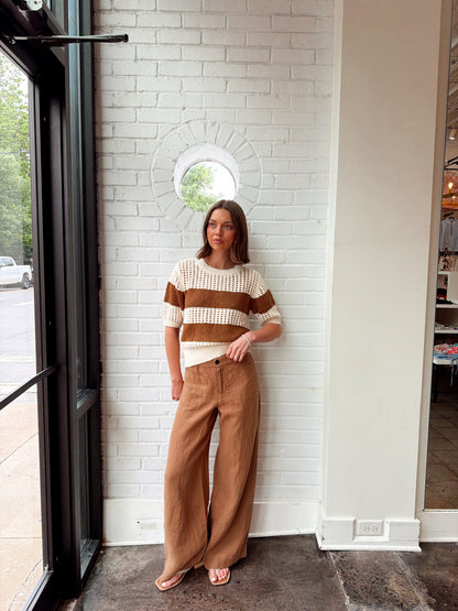 THE LINEN MARINE WIDE LEG PANT