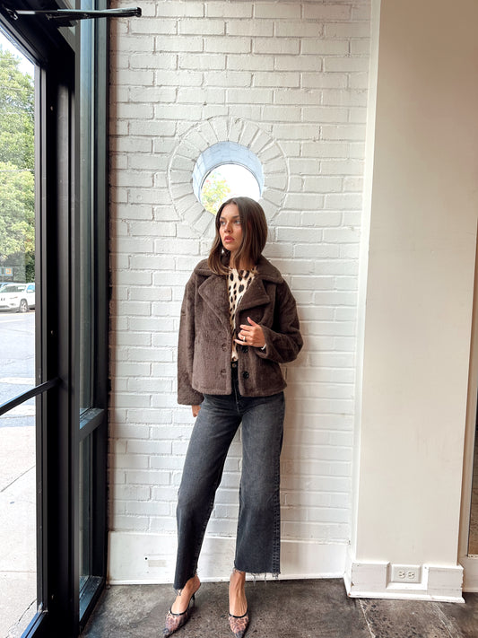 COLETTE FUR JACKET- CHOCO CHIP