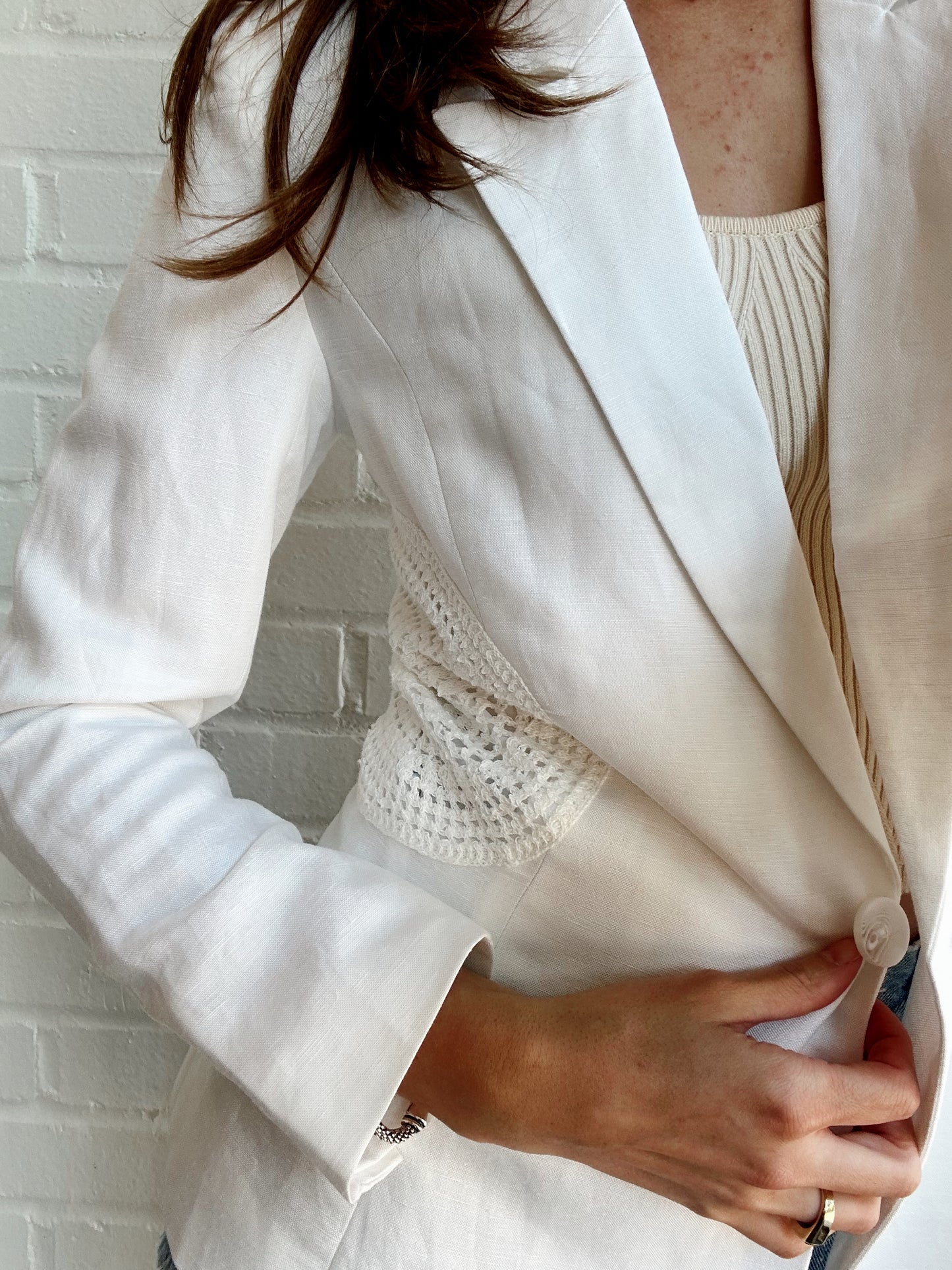 JULY CROCHET LINEN BLAZER