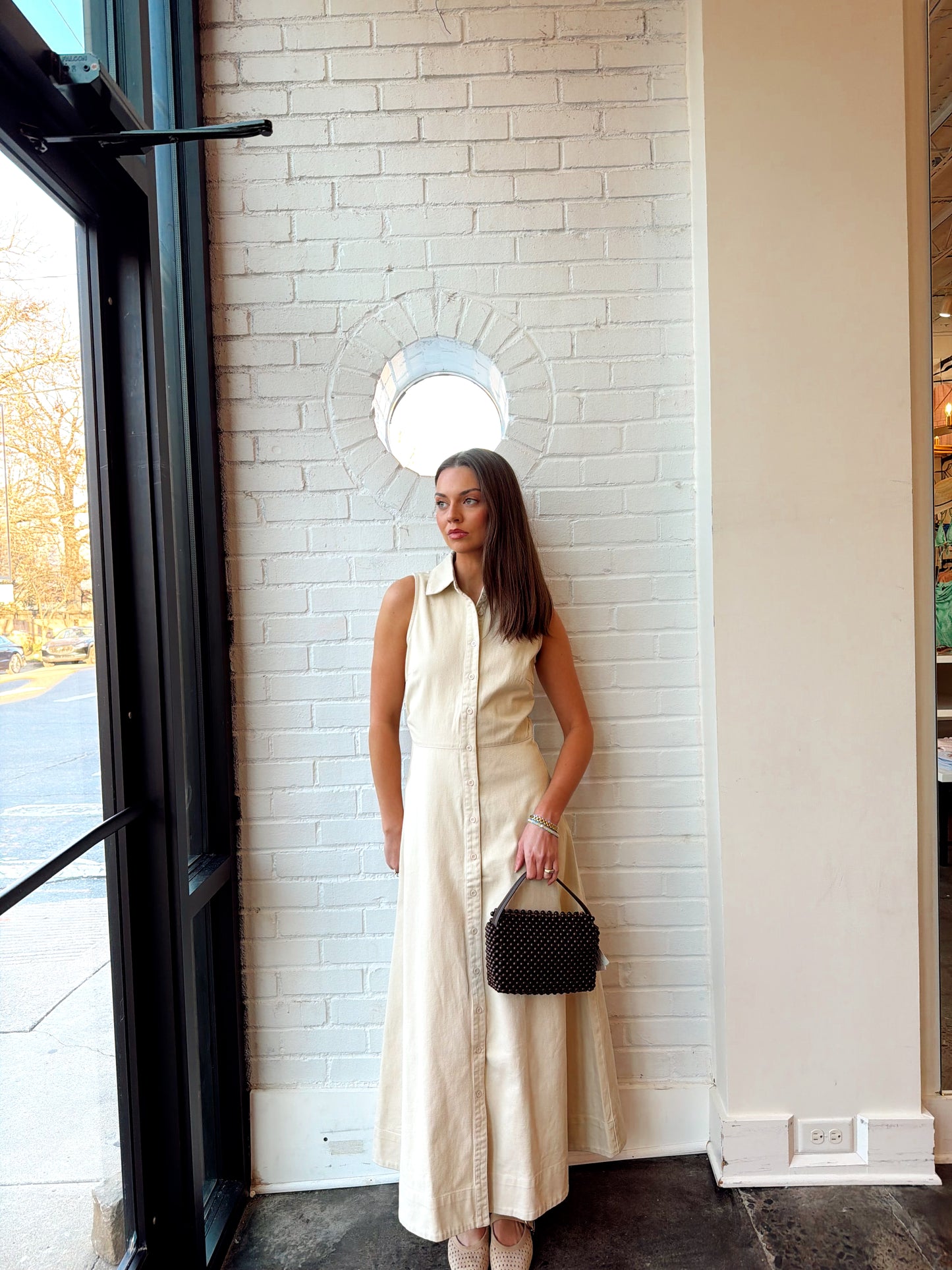 IVY SLEEVELESS BUTTON DOWN MAXI