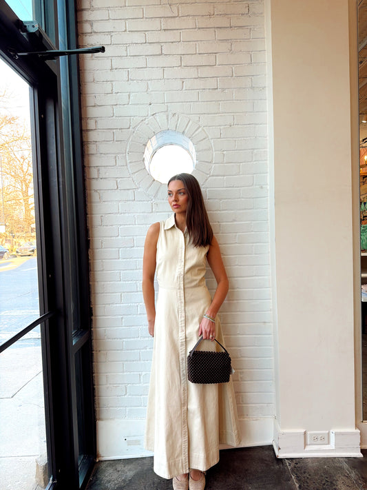 IVY SLEEVELESS BUTTON DOWN MAXI