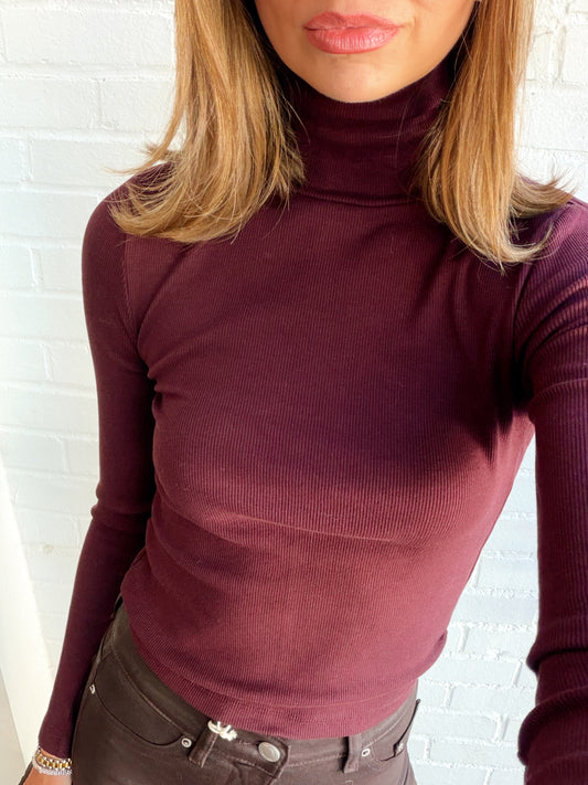 LS CROP TURTLENECK BASIC