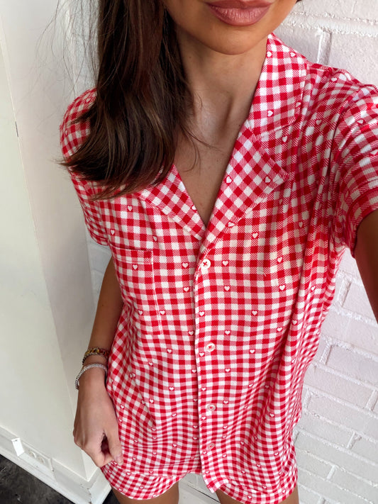 GINGHAM PJ TOP