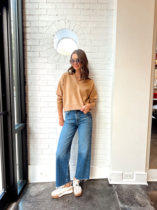 SLOANE KNIT COLLARED PULLOVER