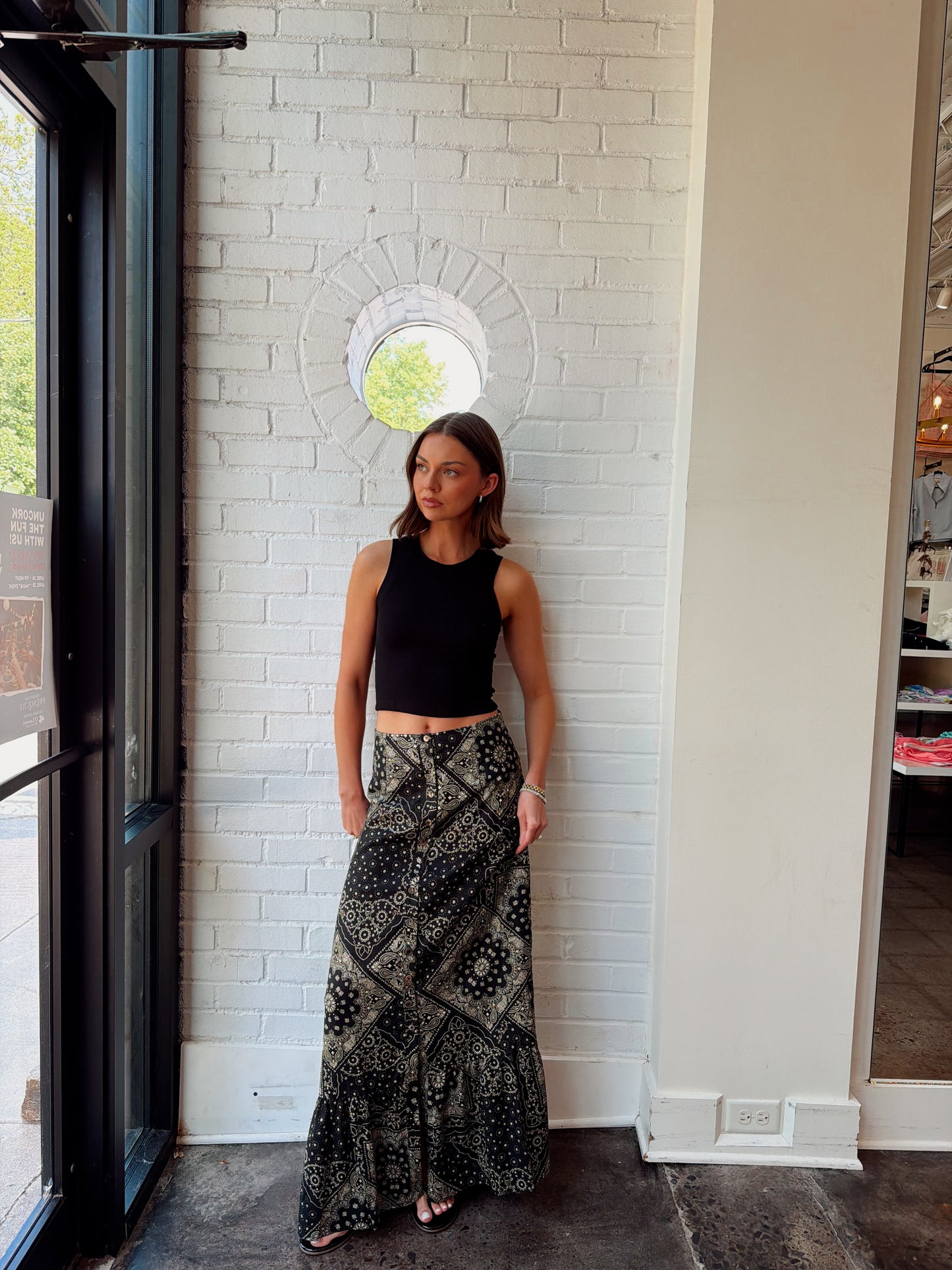 THE LINEN BUTTON FRONT MAXI SKIRT