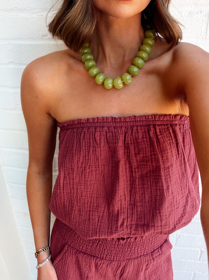 SMOCKED TUBE TOP