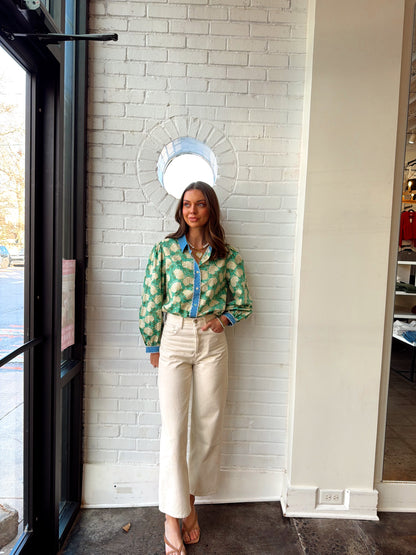 FLORAL SCALLOPED HEM TOP