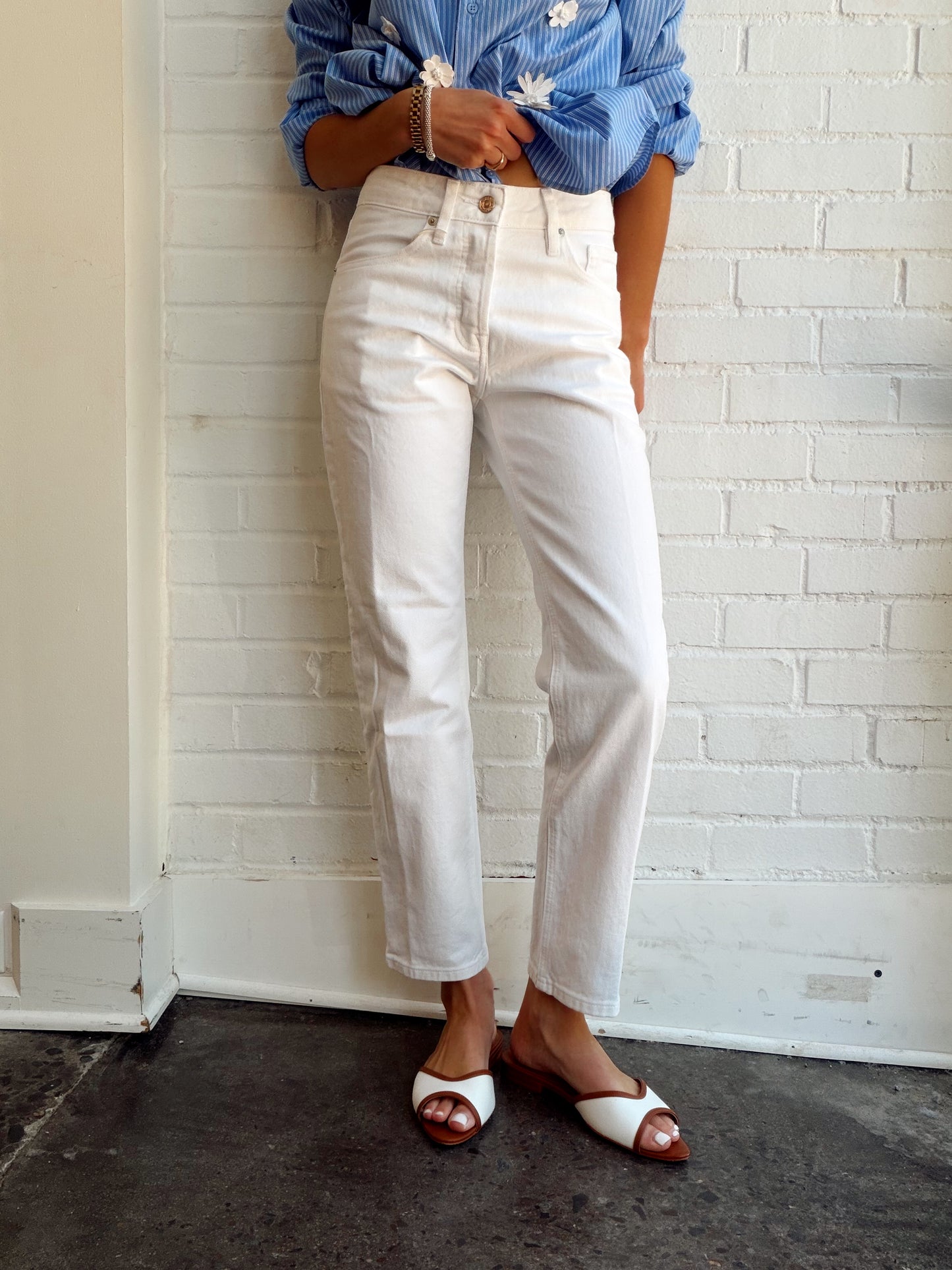 VINTAGE STRAIGHT ANKLE- WHITE