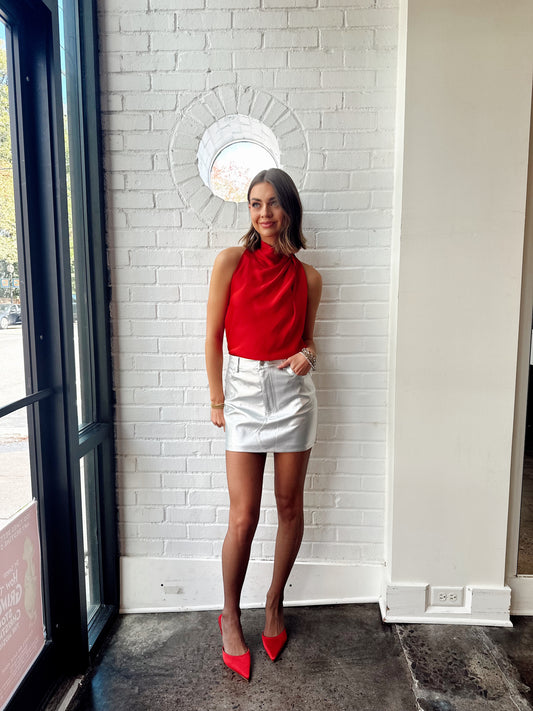 FAUX LEATHER MINI SKIRT