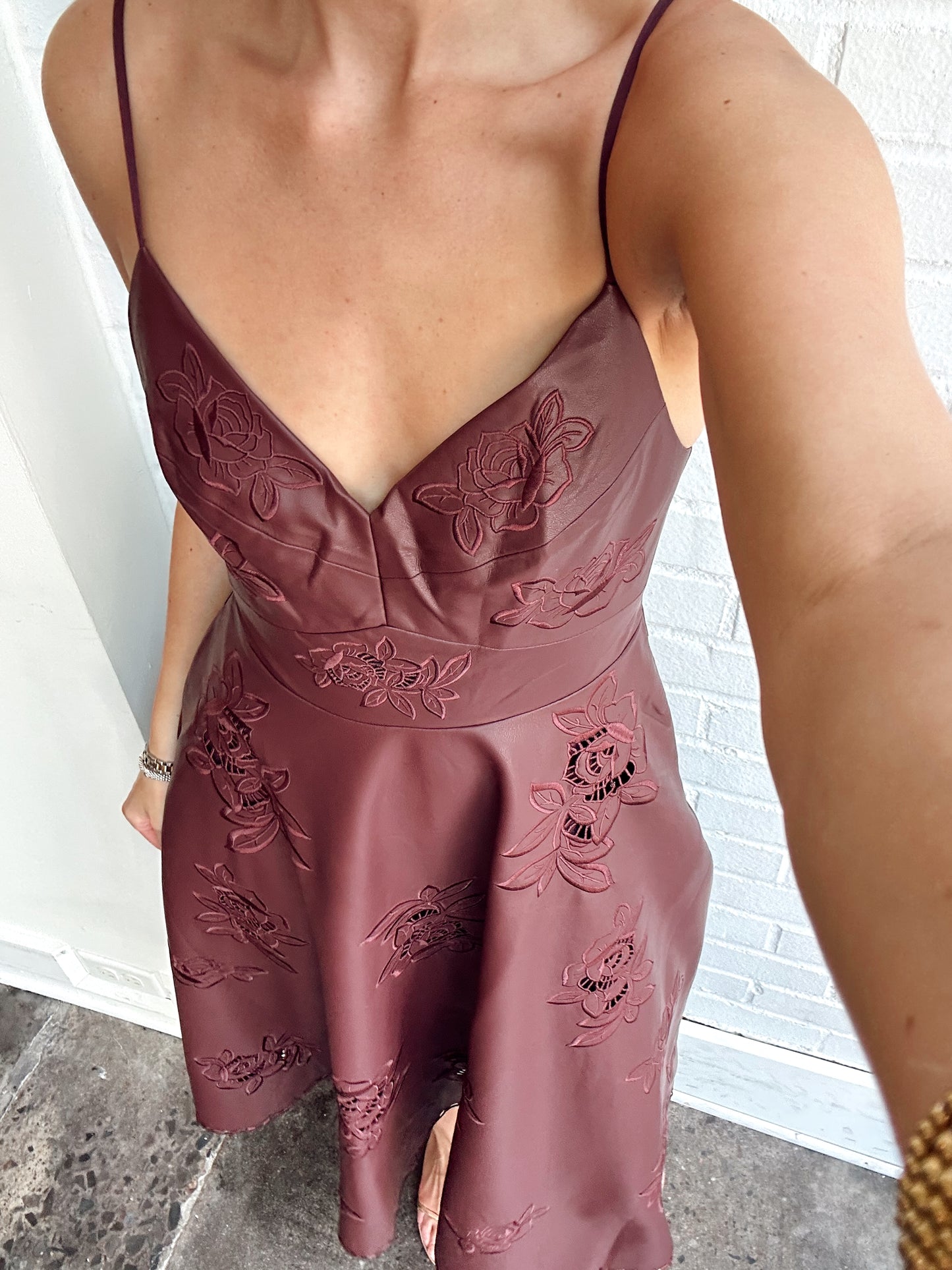 GLORIA VEGAN LEATHER MIDI