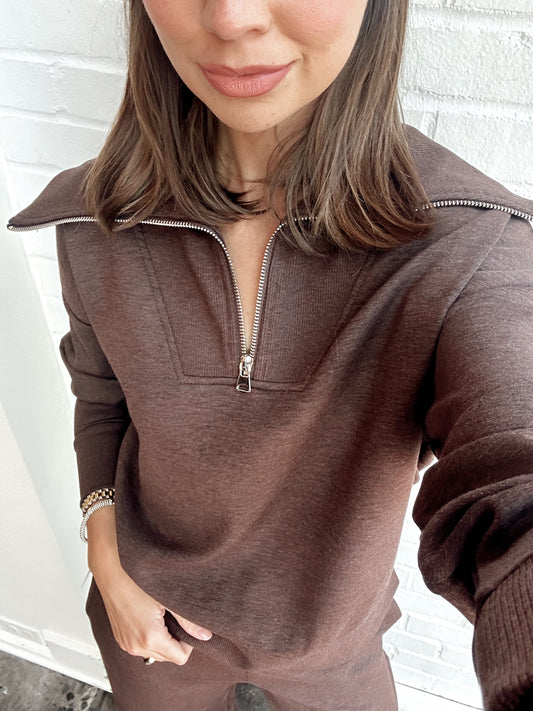 SEAN MEL SOFT KNIT HALF ZIP
