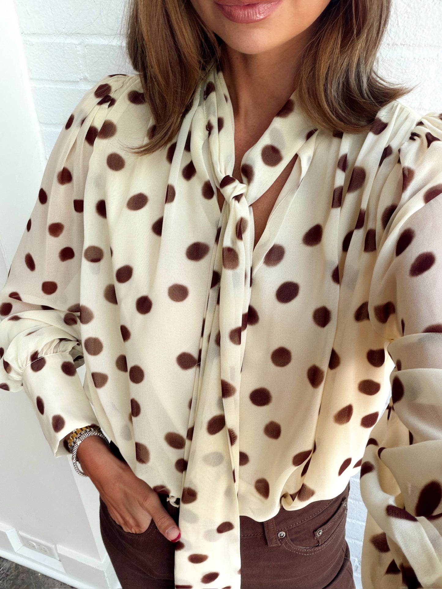 POLKA DOT CREAM BLOUSE