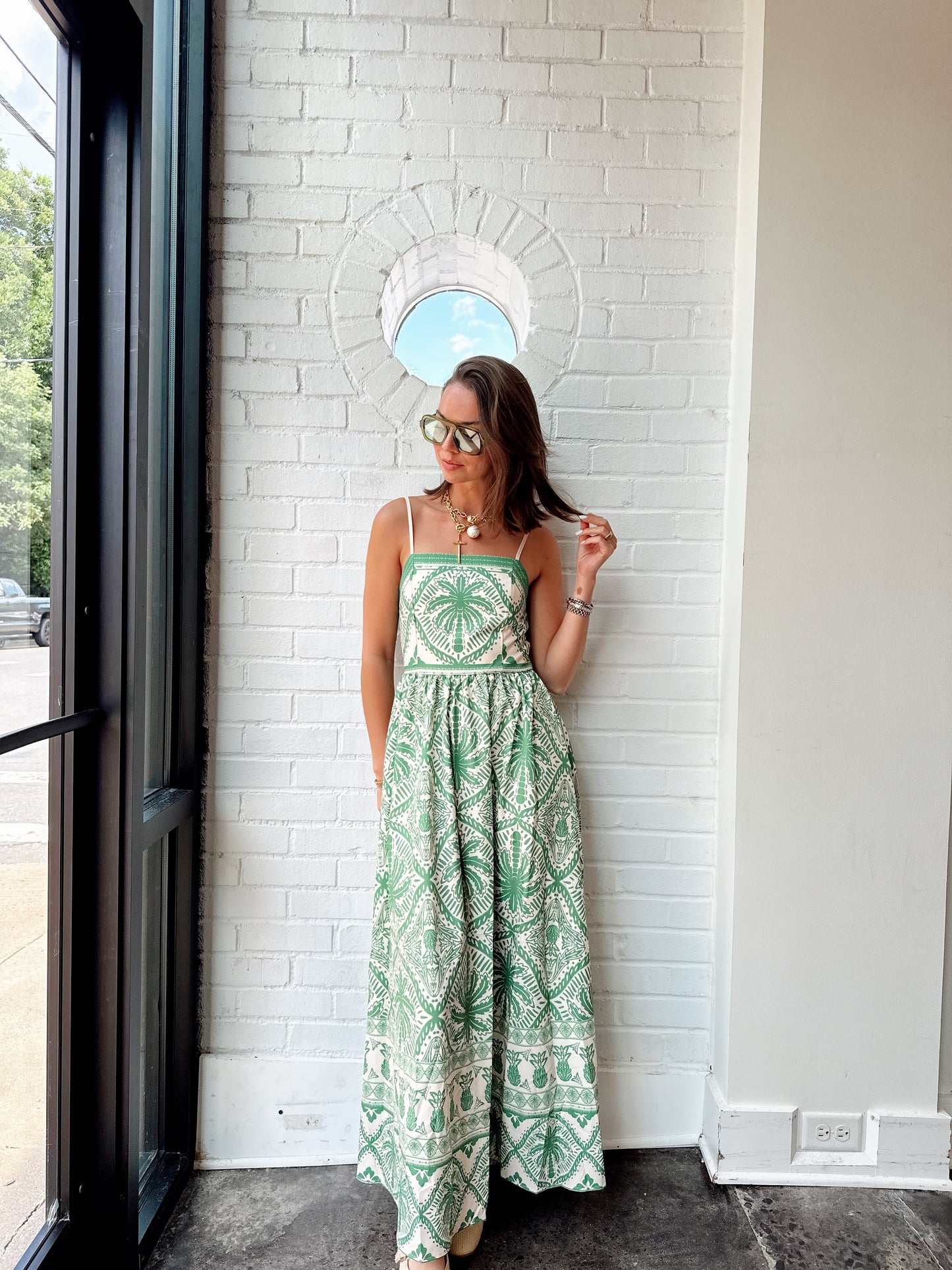 PINEAPPLE PRINT MAXI DRESS