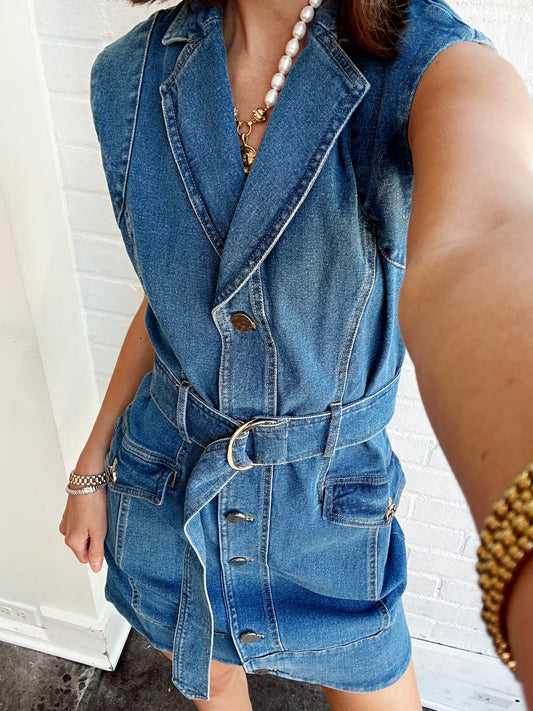 SELENA DENIM MINI DRESS